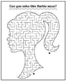 Barbie puzzle for kids - maze