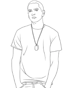 Printable Eminem coloring page rapper