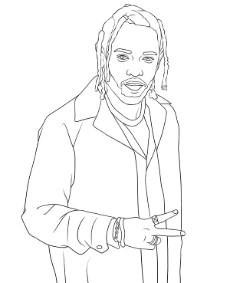 Printable Kendrick Lemar coloring page rapper