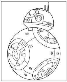BB8 coloring page Star Wars character droid