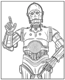 C-3PO robot coloring page to print