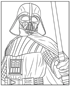Lord Vader coloring page Star Wars antagonist