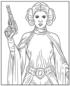 Princess Leia coloring page Star Wars character