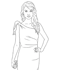 Taylor Swift coloring sheet American singer