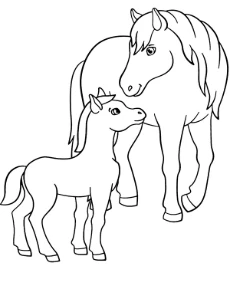Nice horses coloring sheet
