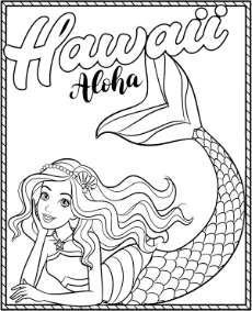 Printable Barbie coloring pages mermaid