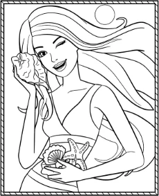 Cute Barbie coloring pages for girls