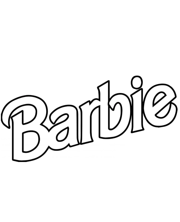 Barbie logo coloring page