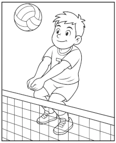 Volleyball receiving the ball coloring sheet