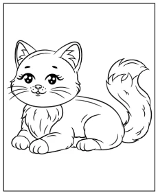 Domestic cat coloring page a pet