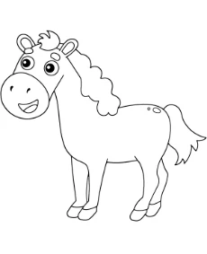Very simple horse coloring page drawing