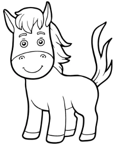 Simple horse coloring page for children