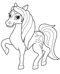 Posh horse coloring sheet