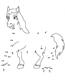 Dot to dot horse image