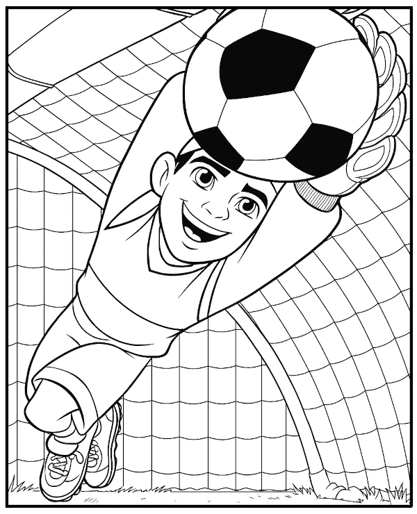 Goalkeeper coloring pages soccer