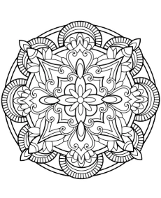 Medium difficulty mandala printable relaxing coloring page