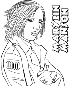 Coloring page Marylin Manson printable picture