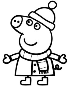 Winter with Peppa Pig coloring pages