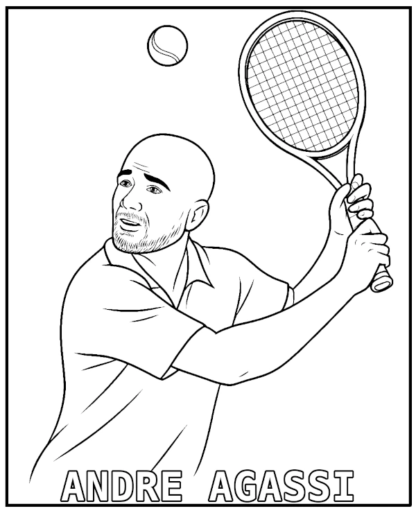 Andre Agassi coloring page tennis player