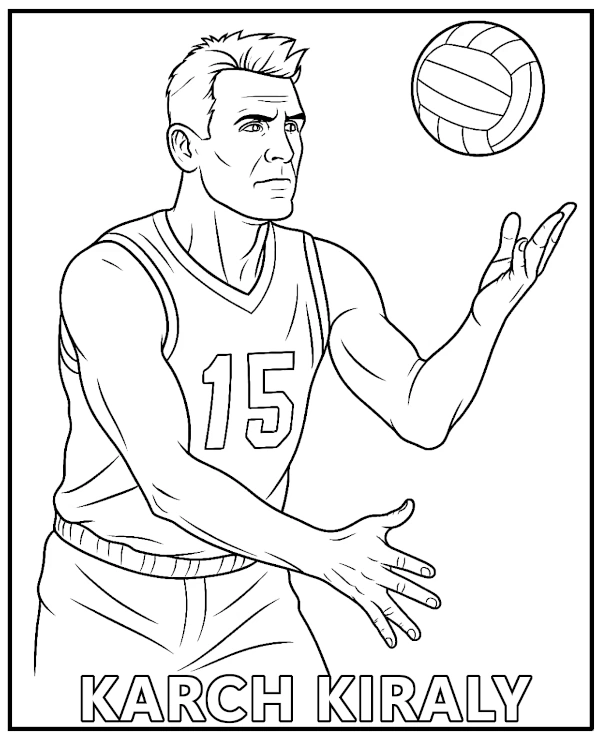 Volleyball player Karch Kiraly coloring page printable