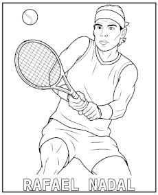 Rafael Nadal tennis coloring page printable