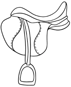 Horse saddle coloring page for children