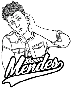 Shawn Mendes pop star coloring page
