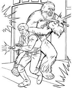 Chewbacca and Luke Skywalker coloring pages Star Wars