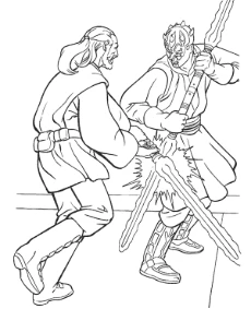 Darth Maul clash coloring page Star Wars series