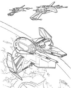Star Wars spaceships coloring sheet
