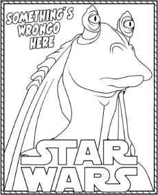 Jar Jar coloring page for kids Star Wars