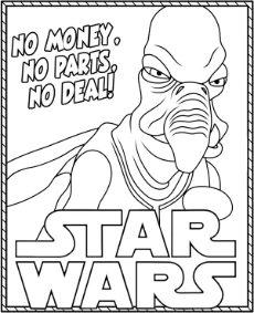 Star Wars character coloring sheet Watto