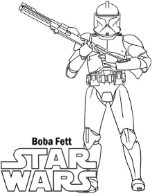 Printable Boba Fett coloring sheet