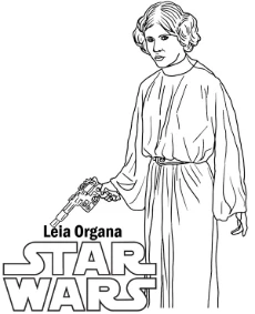Star Wars Leia Organa coloring page