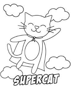 Supercat coloring page to print