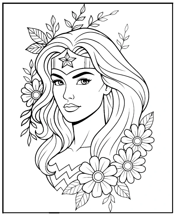 Heroin Wonder Woman coloring page relaxing