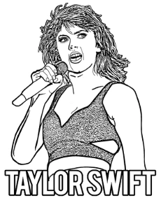 Taylor Swift portrait to color