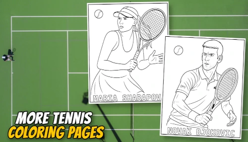 New Tennis Coloring Pages with Tennis Legends banner mobile