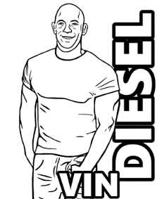 Vin Diesel for coloring for free