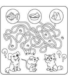 Easy worksheet for kids - find a way