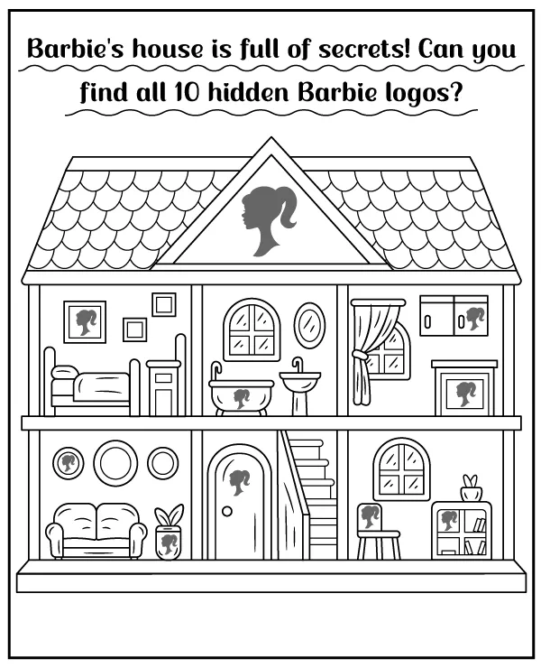 Find hidden Barbie logos - Puzzle for Kids