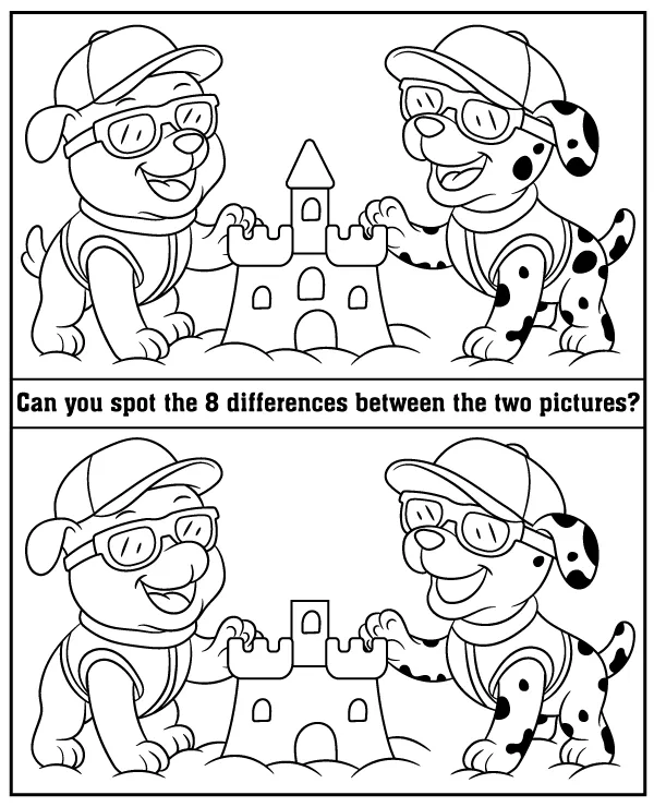 Paw Patrol puzzle for children - Spot 8 Differences