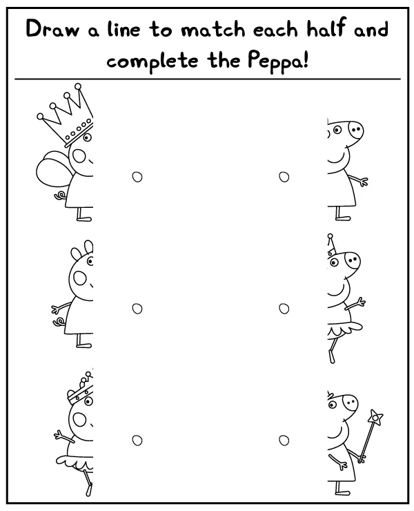 Match the correct halves of the pigs - puzzle for kids