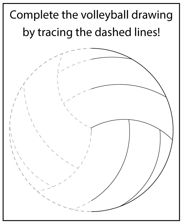Tracing the lines - volleyball puzzle for kids