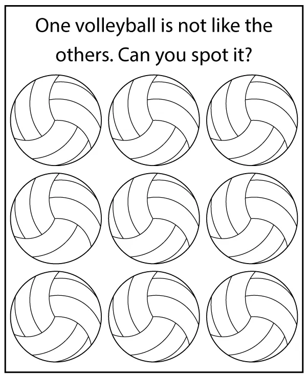 Spot the ball that is different from the others