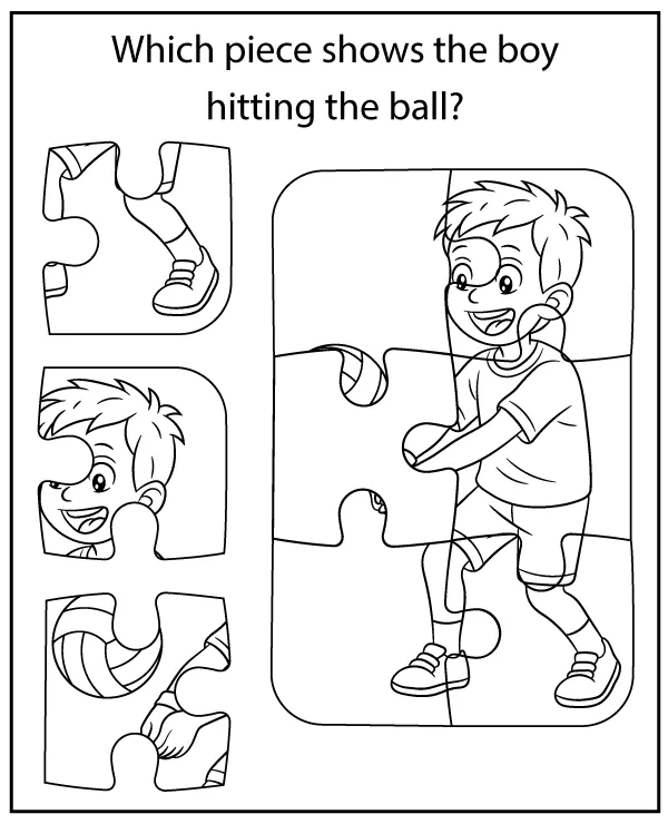Which puzzle will complete the picture? - printable puzzles for kids