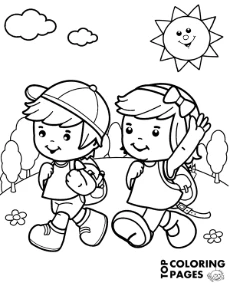 Summer adventures on printable coloring page