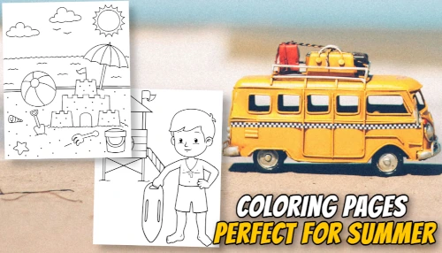 Hello Summer - Coloring Pages with a Holiday Atmosphere banner mobile