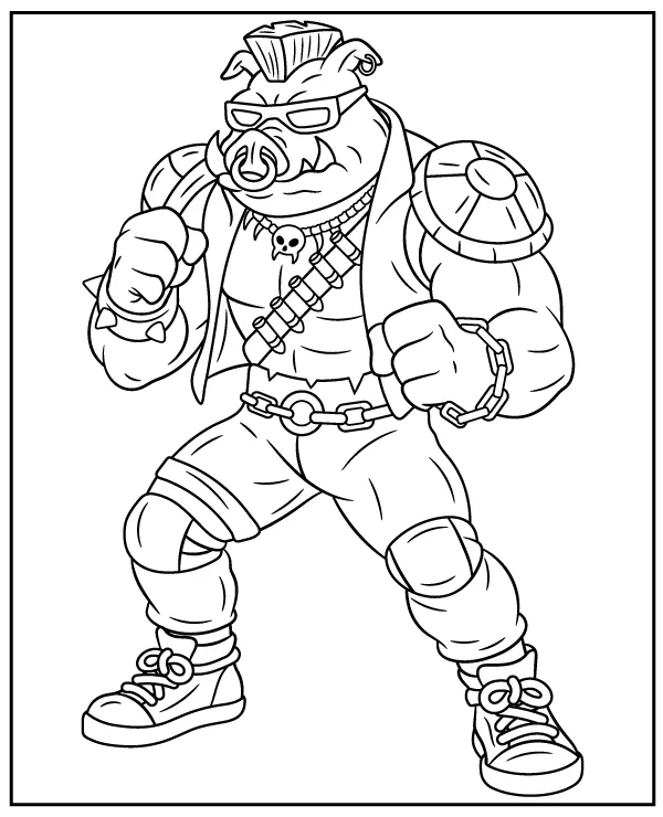Bebop coloring page Ninja Turtles cartoon character