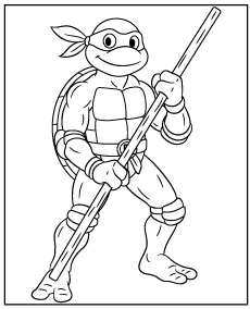 Turtle Donatello coloring page for children